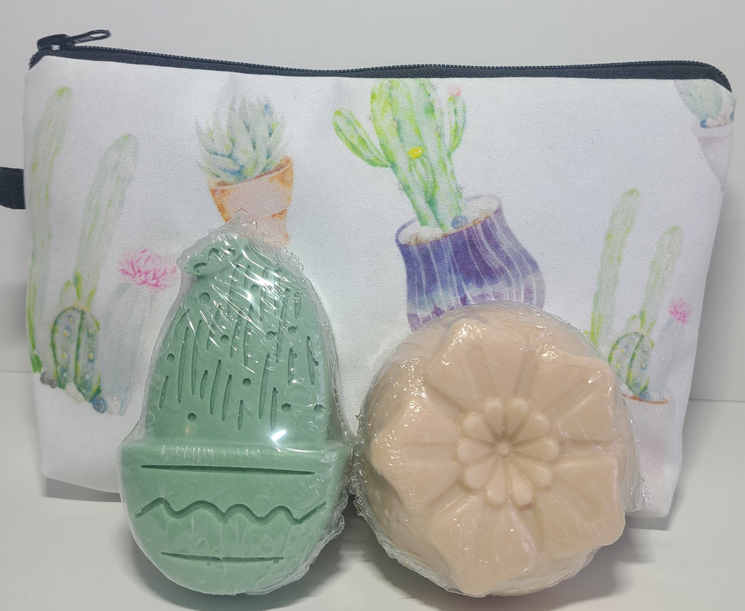 Cactus Makeup Bag Gift Set